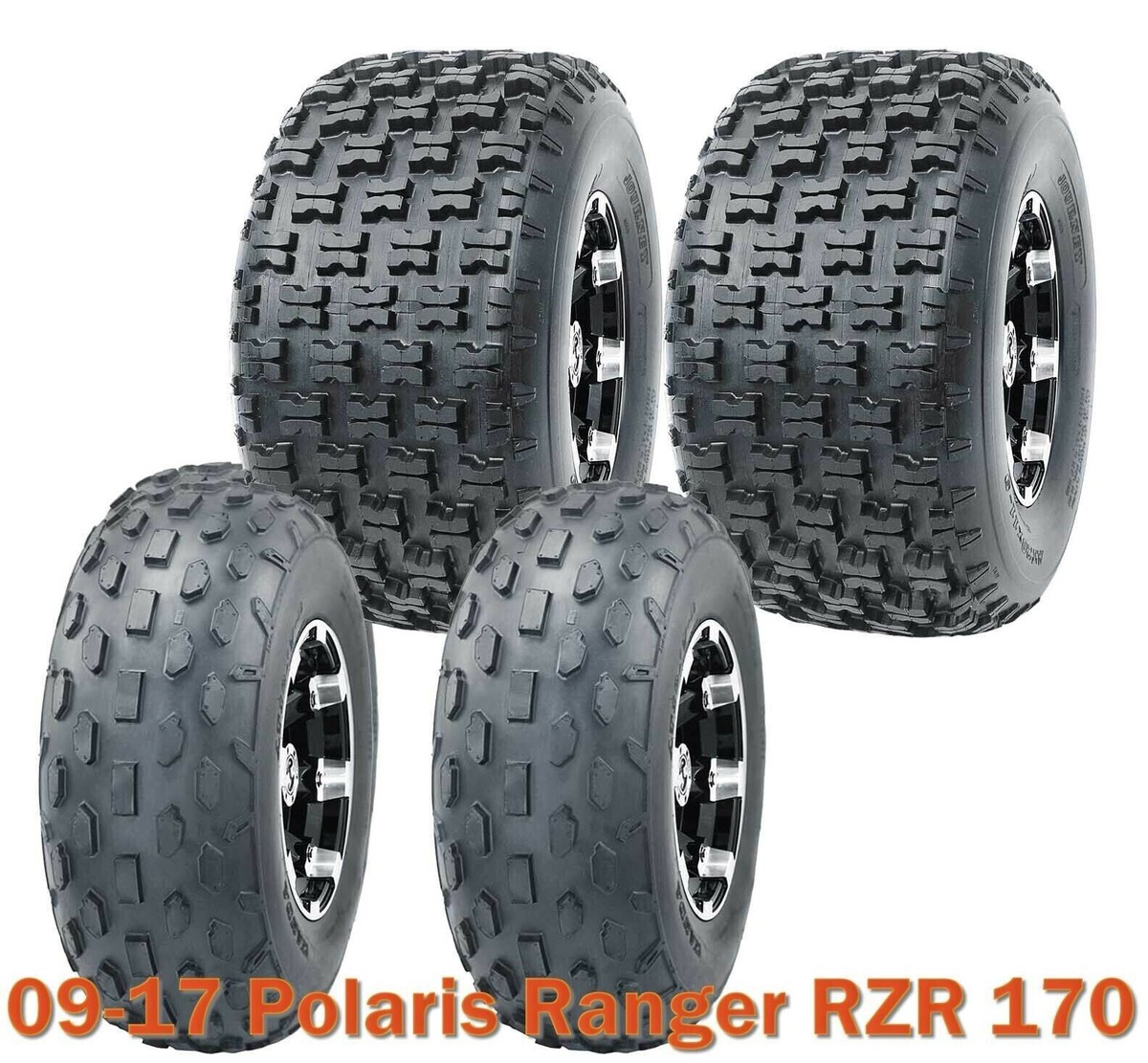 Set 4 WANDA ATV Tires 19X7-8 & 20X10-9 fit 09-17 Polaris Ranger
