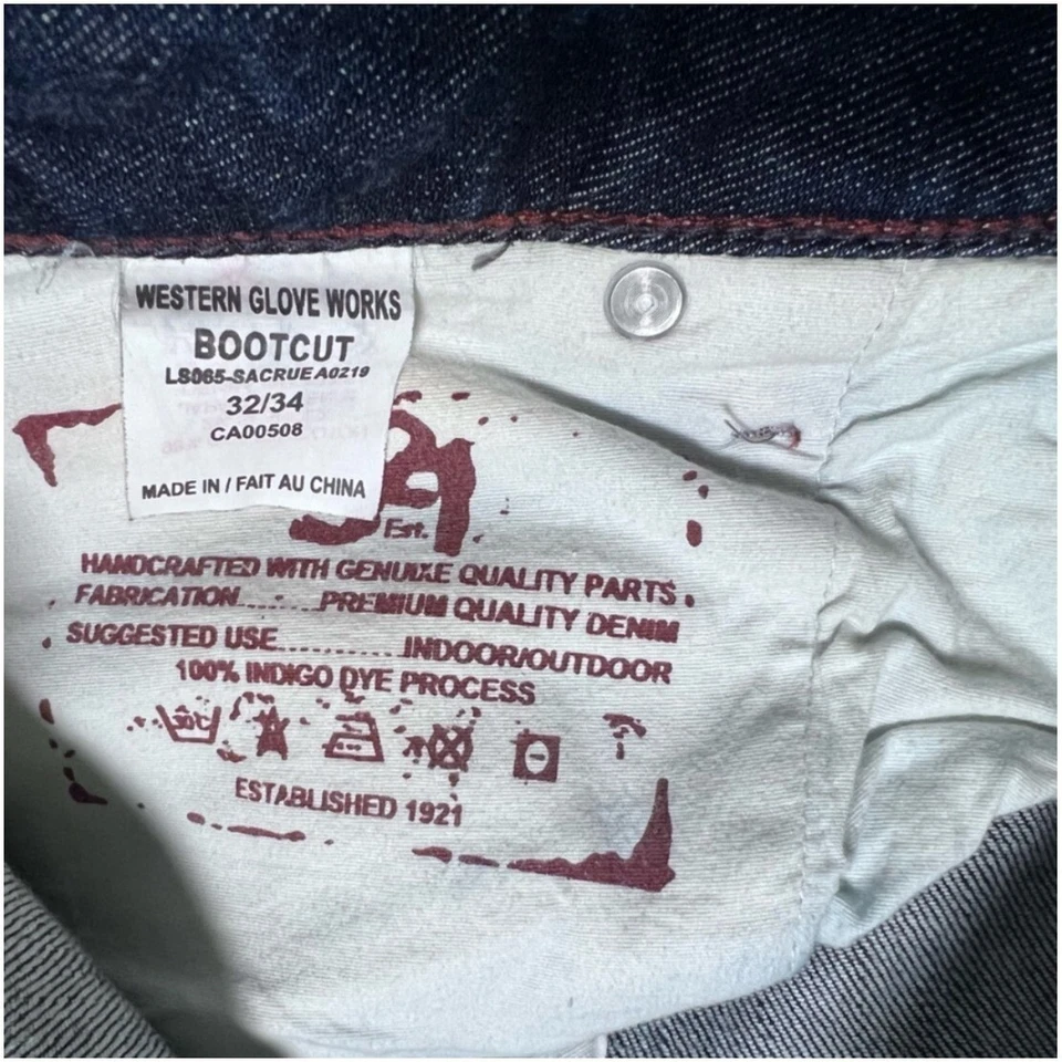 Women's 1921 Western Glove Works Bootcut Jeans Dark Wash Denim 32/34 - Image 3 of 4