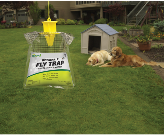 Rescue Disposable FLY TRAP Kills Flies Gnats Bug Outdoor Just Add Water