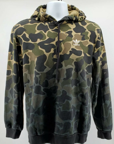 Adidas Camo Hoodie Size S Mens Green Trefoil Firebird Logo Dip Dyed - Picture 10 of 10