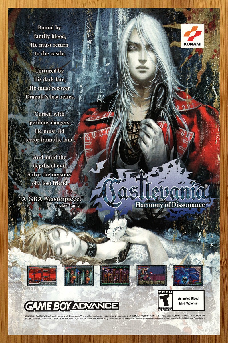 2002 Castlevania: Harmony of Dissonance GBA Vintage Print Ad 