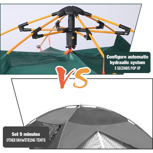 2-3 Man Automatic Instant Double Layer Pop Up Camping Tent Waterproof Outdoor UK - Picture 11 of 15