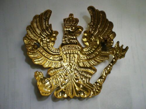 Brass Prussia Helmet Wappen Badge Brass Helmet Part German Pickelhaube Handmade - Picture 5 of 9