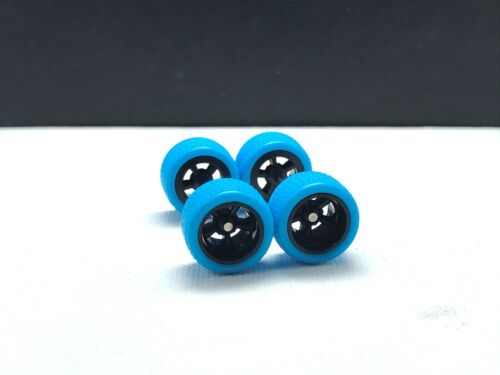 Neumáticos de goma azul medianos R354 Hotwheels 1:64 Real Riders # 5 radios negros 12 mm medianos - Imagen 3 de 7