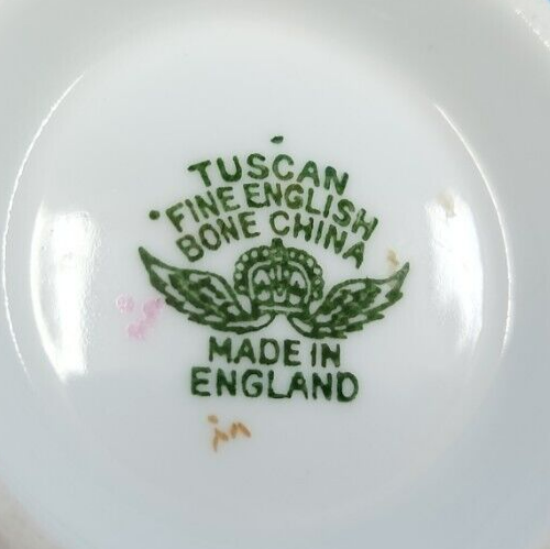 Juego de platillos de taza de té toscana hueso inglés fino China oro rosa flores elegante de colección - Imagen 8 de 11