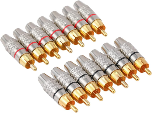 14 Pz Connettori a Spina RCA Senza Saldatura, Adattatori Audio Video RCA Maschio - Foto 8 di 12