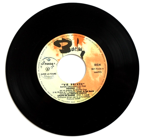 NM BRIGITTE BARDOT Vie privée french OST 1962 Barclay 70436 Vinyl EP +TAG - Bild 3 von 3