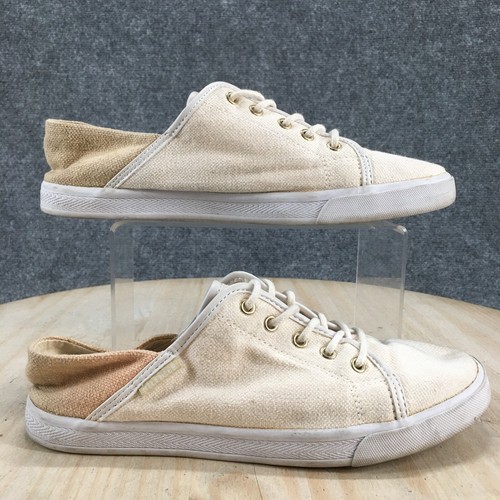 Tommy Hilfiger Schuhe Damen 8 M Flip 4 Freizeit Turnschuhe weiß Canvas Schnürung - Bild 1 von 20