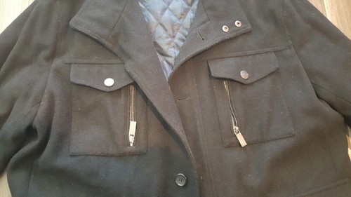 MICHAEL KORS Black Wool Blend Field coat Jacket Men's Sz XL - Picture 6 of 18