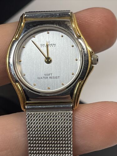 Skagen Denmark Quartz Watch Mesh Band Strap Q99SGS Water Resistant 100 Feet READ - Picture 5 of 6