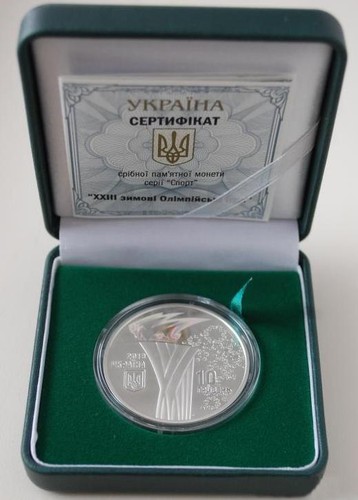 The ХХІІІ Olympic Winter Games, 2018 Pyeongchang 10 UAH Proof Silver 1 Oz Coin - 第 1/4 張圖片