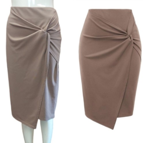 Kate Kasin Cinch Mock Wrap Style Pencil Skirt - Picture 3 of 15