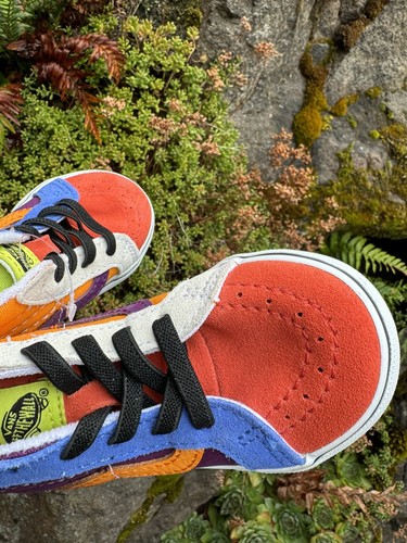 Vans Sk8 Hi Zip Mix & match Toddler 7 Casual Suede/Canvas Sneakers - Picture 6 of 6