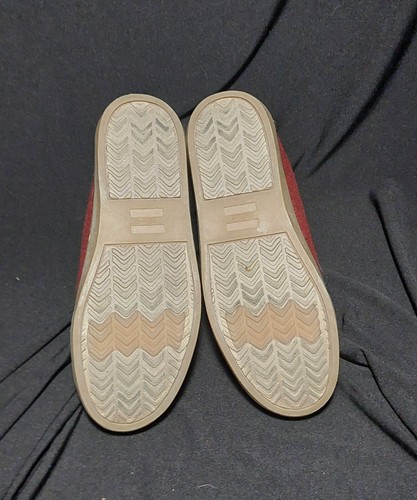 Toms Unisex Kids Shoes Red Wool Textile Lace Up Youth Size 5.5 - Picture 3 of 4