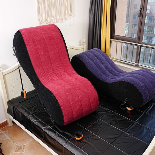 TOUGHAGE Aufblasbares Schlafsofa Luftkissen Yoga Chaiselongue Relaxsessel Tragbar - Bild 4 von 45