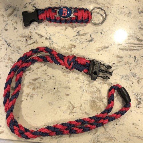 Boston Red Sox MLB Lanyard W/Detachable Key Chain Paracord Rope Style - Picture 2 of 5
