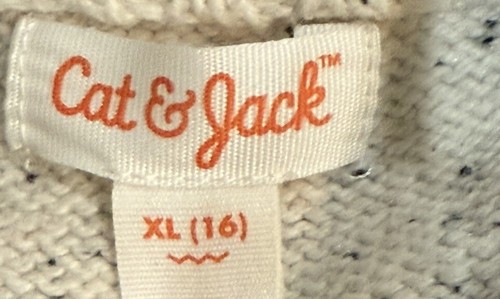 Boys XL Size 16 Geo Pattern Mock Neck Sweater Herringbone Weave Pattern Cotton - Picture 3 of 3