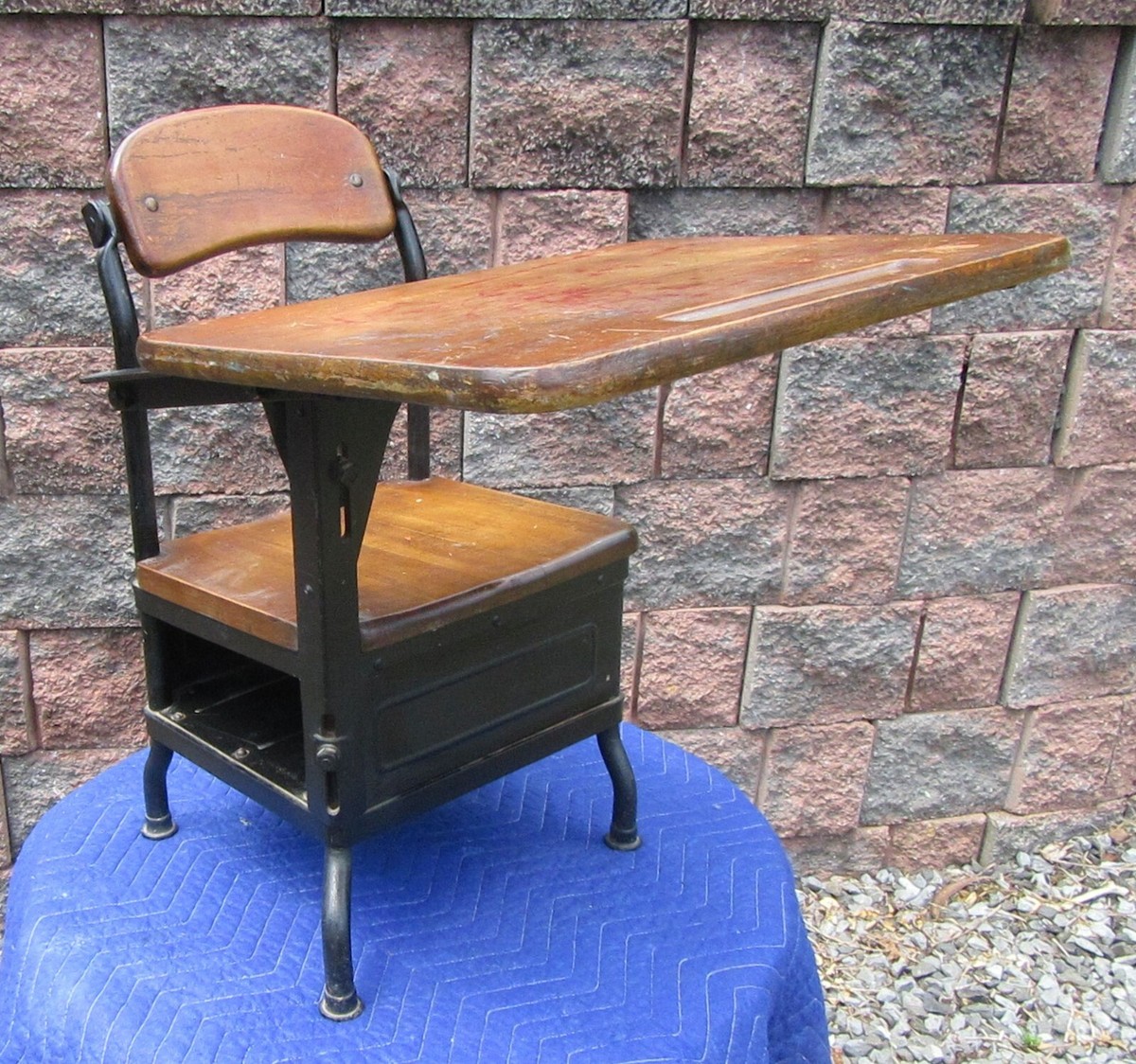 アンティーク　小学校　机 Antique Vintage Industrial Décor Art Drafting Childs School