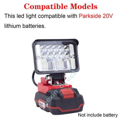 Für Parkside 20V Li-ion Akku LED Arbeitsleuchte 20V Strahler Licht Taschenlampe - Bild 2 von 12