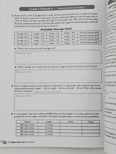 Explore the Core Fifth 5th Grade Math Problem Solving & Projects Workbook GP-228 - Picture 4 of 6