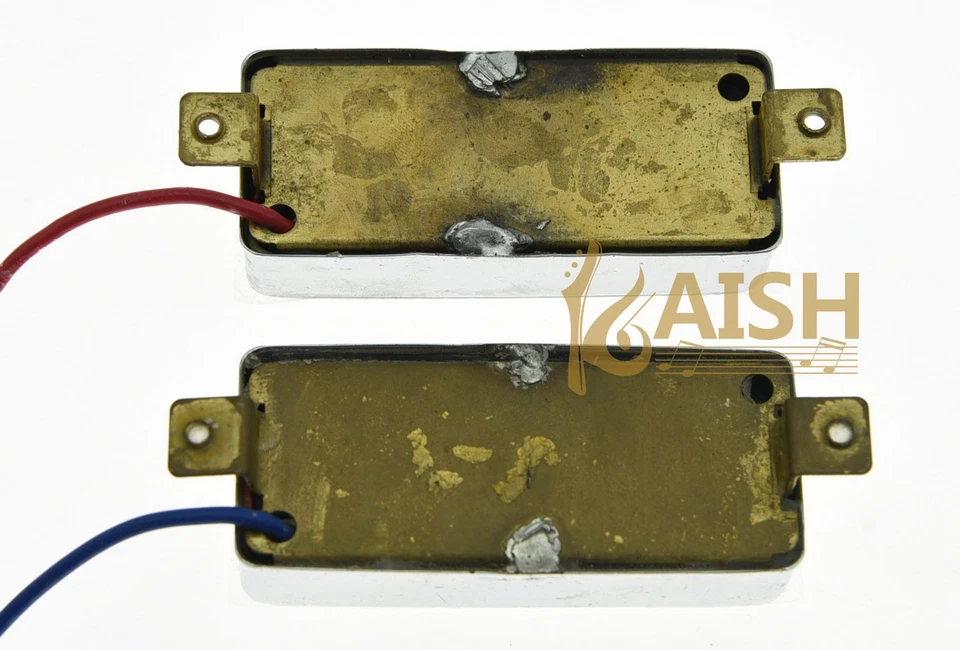 Juego de pastillas de puente de cuello mini Humbucker LP cromadas para Les Paul Foto 3 de 4