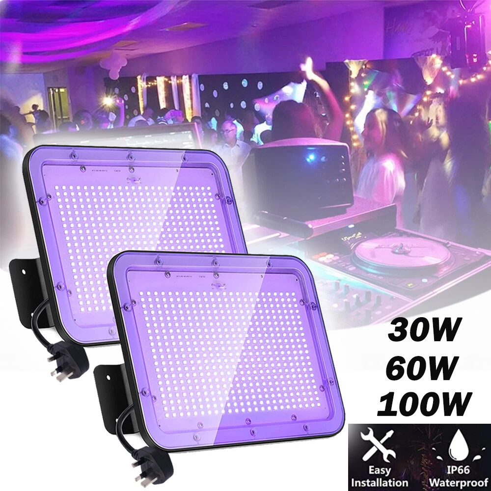 30 60 100W LED UV Black Light Blacklight Flood Light Lighting Outdoor Waterproof