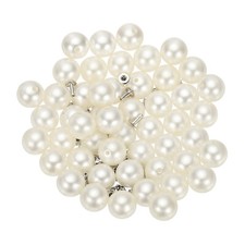 10mm Pearl Studs for Clothing, 100 Sets Pearl Spikes Faux Pearls Buttons