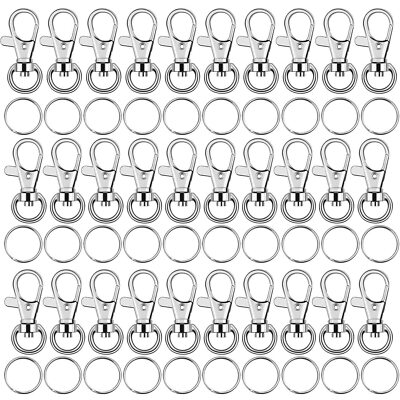 100 Pcs Keychain Clips Hooks with 100 Pcs Key Chain Rings Keychain Making Kit