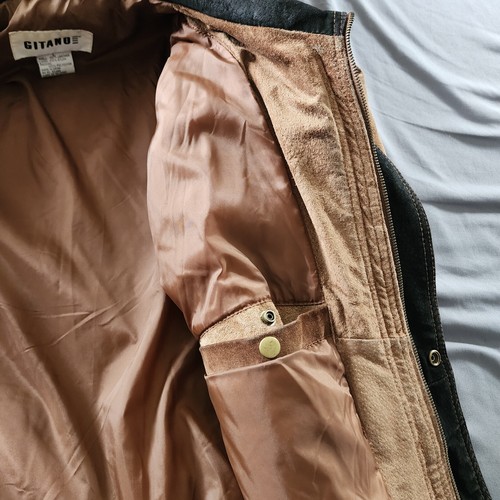 Distressed Vintage Gitano Suede Leather Bomber Jacket Men’s Large - Picture 8 of 18