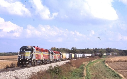 IOWA NORTHERN Railroad Zug Lokomotive Packard IA Original 2007 Foto Dia