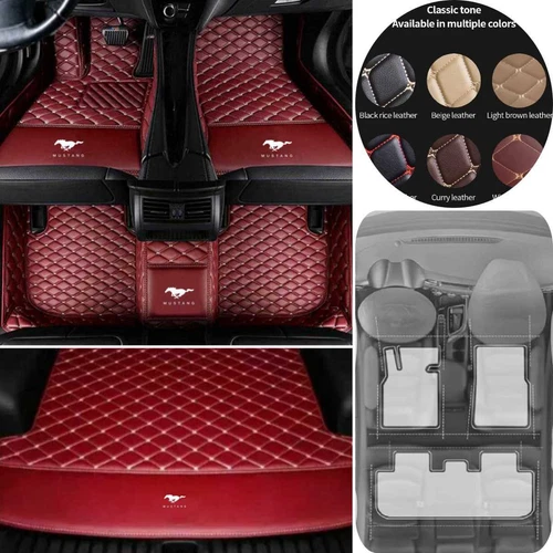 For Ford Mustang Coupe/Convertible Car Floor Mats & Trunk Mat Waterproof Carpets - Picture 3 of 52