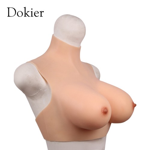 Dokier Silicone Crossdresser Breast Forms Fake Boobs Breastplate Backless Style - Picture 5 of 12