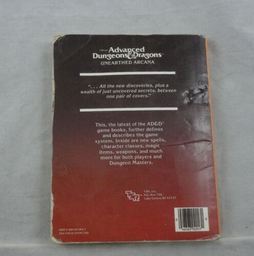 TSR2017 AD&D Advanced Dungeons & Dragons Unearthed Arcana *MINIBOOK* TSR2017 - Picture 2 of 4