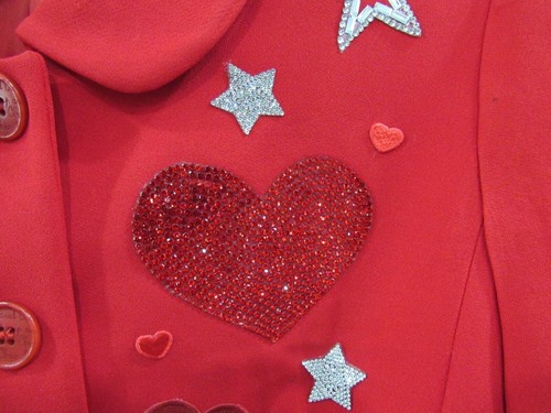 Moschino Cheap & Chic Vintage 90s Red Hearts Stars Iconic Jacket Skirt Suit 12 - Picture 6 of 14