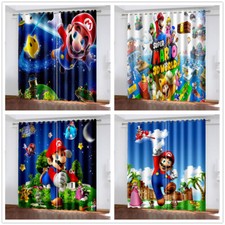 Kids 3D Super Mario Curtains Kids Bedroom Blackout Curtains Ring Top Eyelet Gift