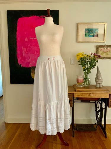 Victorian Petticoat / Skirt Cotton - Antique Petticoat / Skirt - L - XL - Picture 1 of 14
