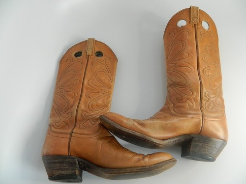 Vintage Mens Dan Post Brown\Tan Cowboy Boots Size 10.5B - Picture 6 of 10
