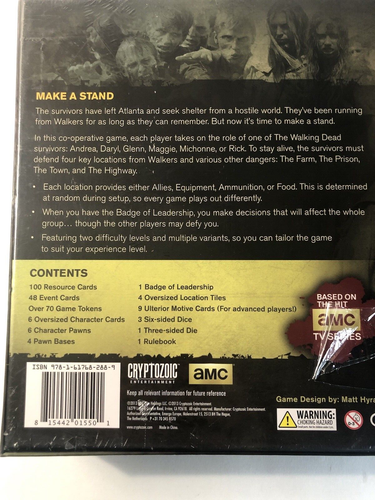 The Walking Dead Board Game The Best Defense. Crytozoic 2013, Based on TV Show. - Picture 3 of 10