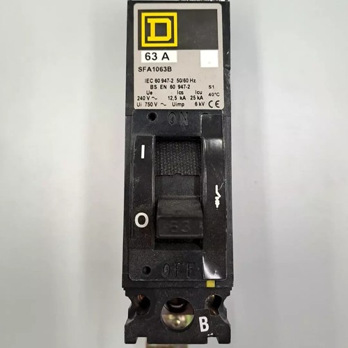 Square D SFA1063A SFA1063B SFA1063C 63 Amp 25kA MCCB Circuit Breaker Single Pole - Picture 19 of 23