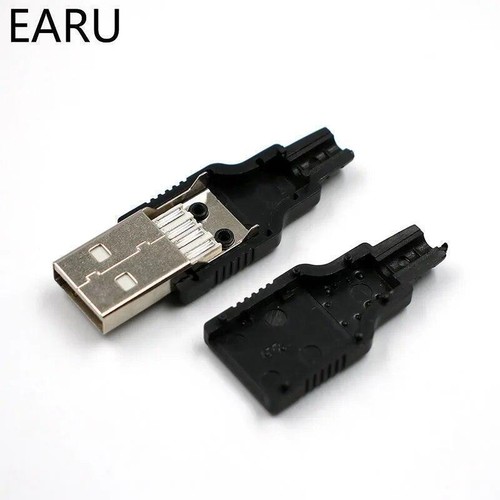 10pcs USB Male Connector Type-a Cable Replacement Plug with Black Plastic Cover - Picture 8 of 12