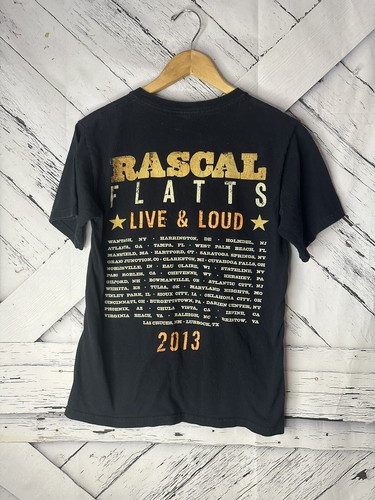 Camiseta de concierto Rascal Flatts Live & Loud 2013 gira banda negra talla pequeña - Imagen 3 de 6