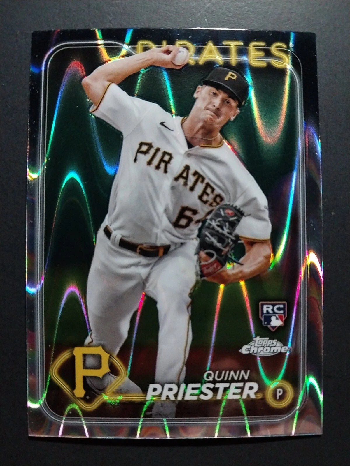 2024 Topps Chrome QUINN PRIESTER RC Raywave Refractor #55 Pirates Rookie
