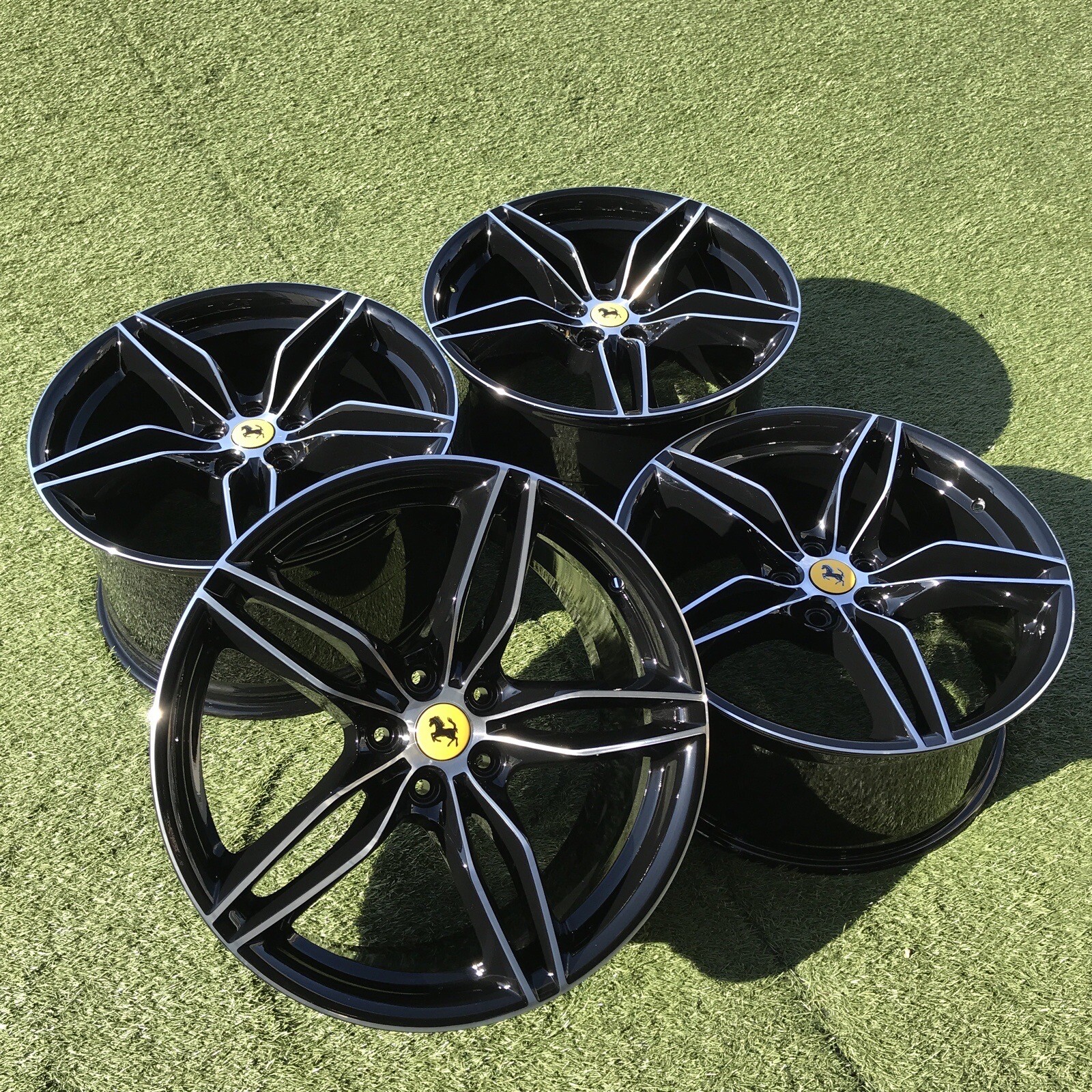 20" FERRARI 812 SUPERFAST F12 RIMS OEM SET 4 BLACK GTS TDF SF90 WHEELS F8 488