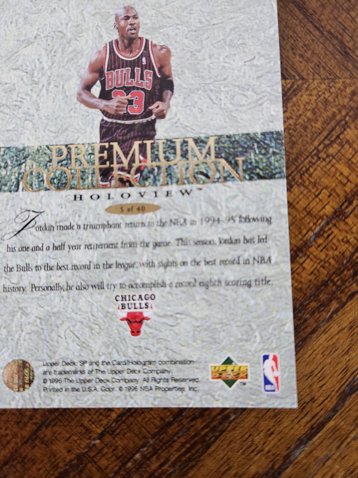 1995-96 UPPER DECK SP PREMIUM COLLECTION HOLOVIEW MICHAEL JORDAN #5 NM READ*YCC* - Picture 17 of 17