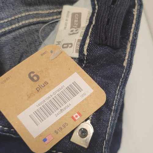 NWT CRAZY 8 Girls Size 6 PLUS Denim STRAIGHT Jeans Pants Adjustable Waist - Picture 4 of 5