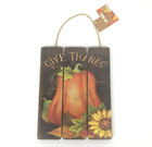Give Thanks Fall Autumn Thanksgiving Seasonal Wood Sign Plaque Wall Decor NEW
