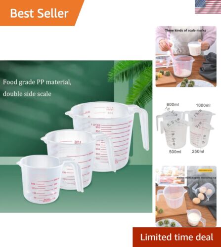 250/500/1000ML Easuring Cup Silicone Measuring Cups and Spoons Plastic Jug Di...