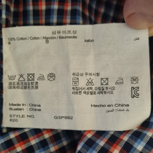 Esprit Collection Mens Dress Shirt USA-L 16.5 Blue Red Top Formal Check Slim Fit - Picture 13 of 13