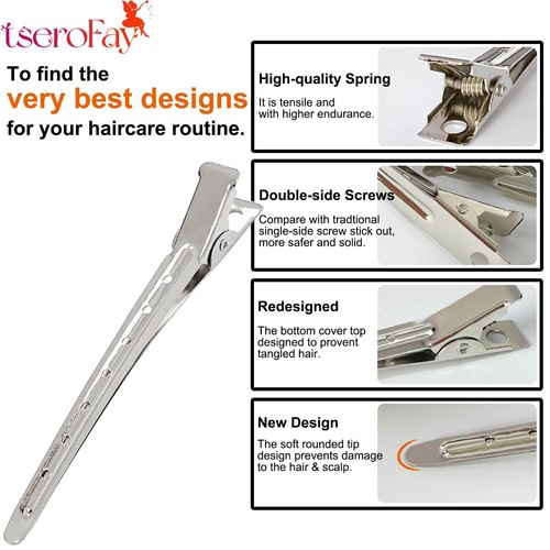 24 Pack Hair Clips Duck Bill Clips Rustproof Metal Curl Clips for Hair Styling - Picture 5 of 6