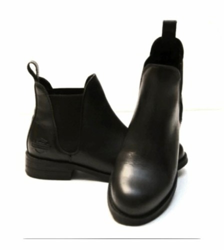 Harley Davidson Black Leather Booties Sz 7 Women Ankle Slip On Boots EXCELLENT